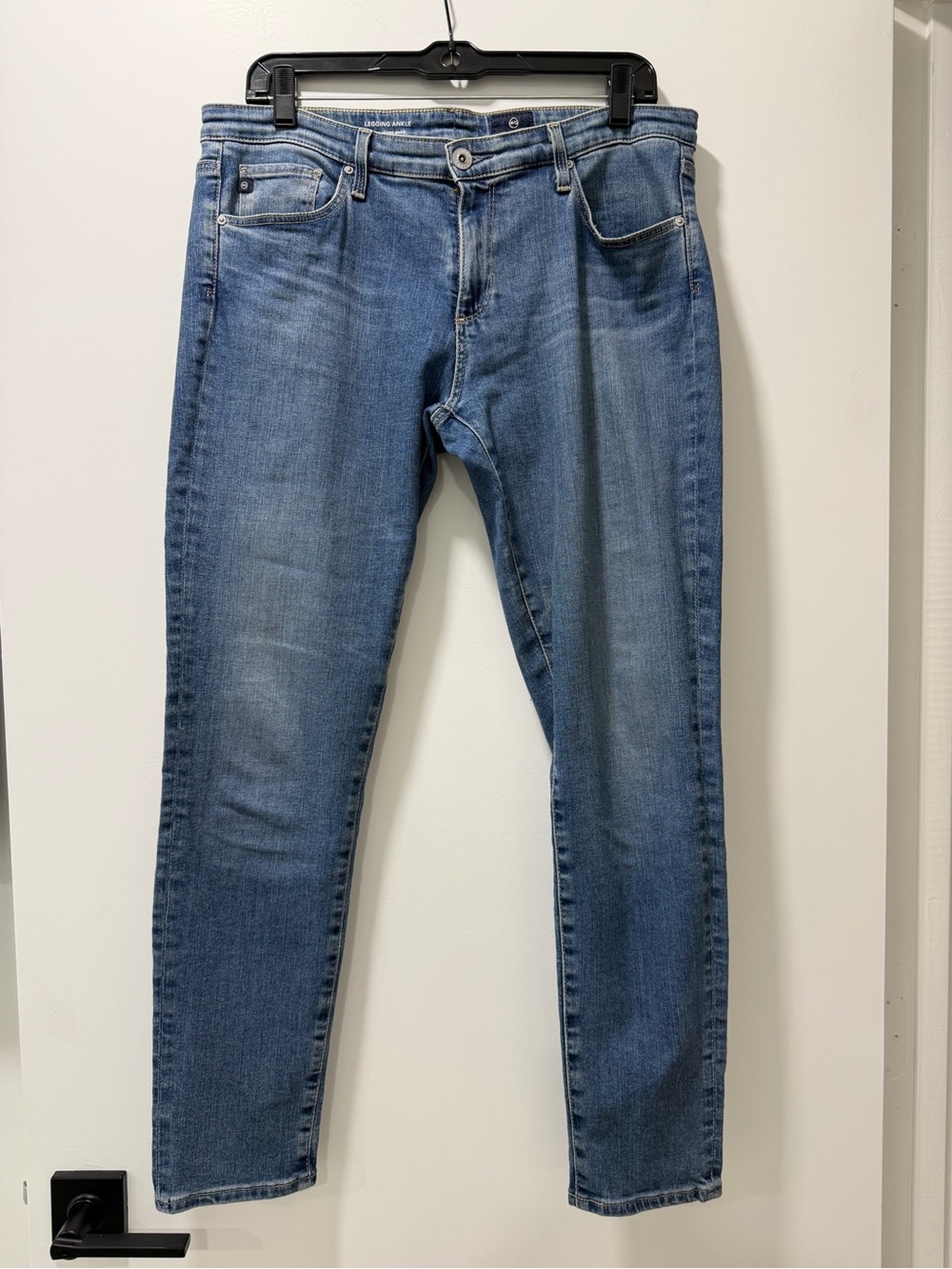 AG Adriano Goldschmied Slim Straight Jeans in Light Blue Wash